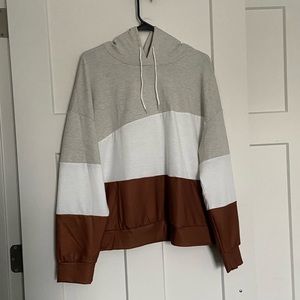 Brown Colorblock Hoodie